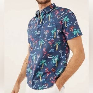 Chubbies Popover Button Shirt (Neon Lights / Blue)